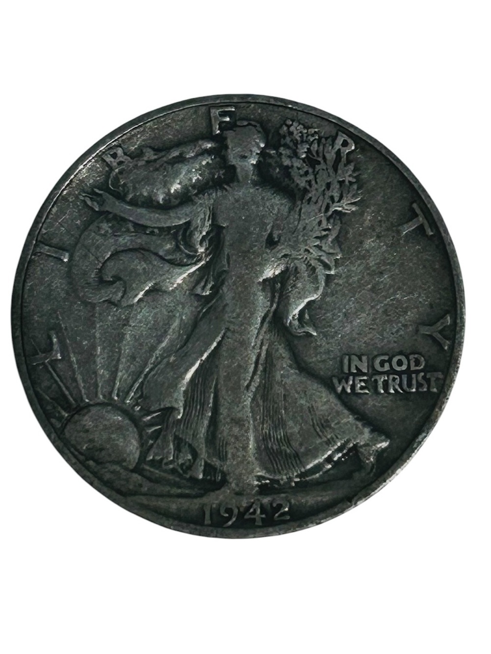 1942-S Walking Liberty Half Dollar Silver Coin - Silver - Picture 3 of 6